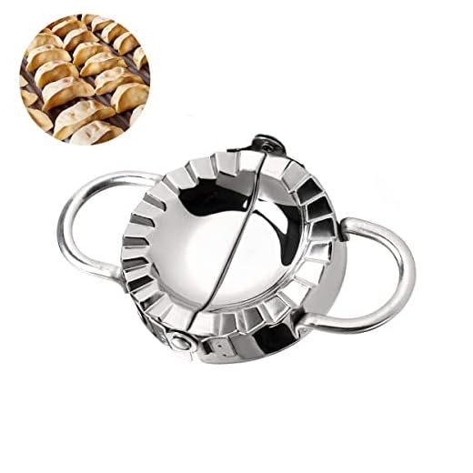 Conveasy Stainless Steel Dumpling Maker Dough Cutter Ravioli Empanada Press Mold, Pierogi Wrapper Pastry Tools -3.74 inches Large