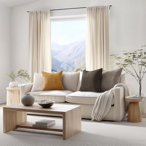 Topfinel Kissenbezug 45x45 cm Braun 4er Set Kordsamt Kissenbezüge Kissenhülle Dekokissenbezug Sofakissen Dekokissen Deko für Sofa… – Ansicht 4