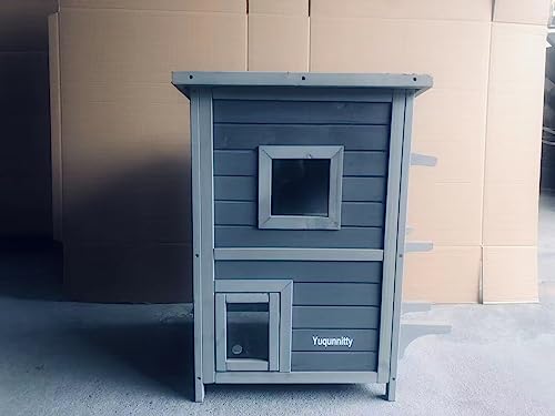 Yuqunnitty Cat House for Outdoor, Kitty Home Pet crates