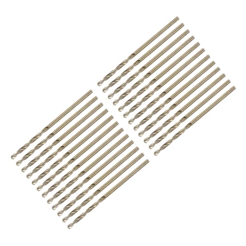 sourcing map 24pcs Straight Shank Twist Drill Bits 2mm Gold Titanium & Black Nitride Coated High Speed Steel (HSS) 4341 with 2mm Shank for Stainless Steel Alloy Metal Plastic Wood