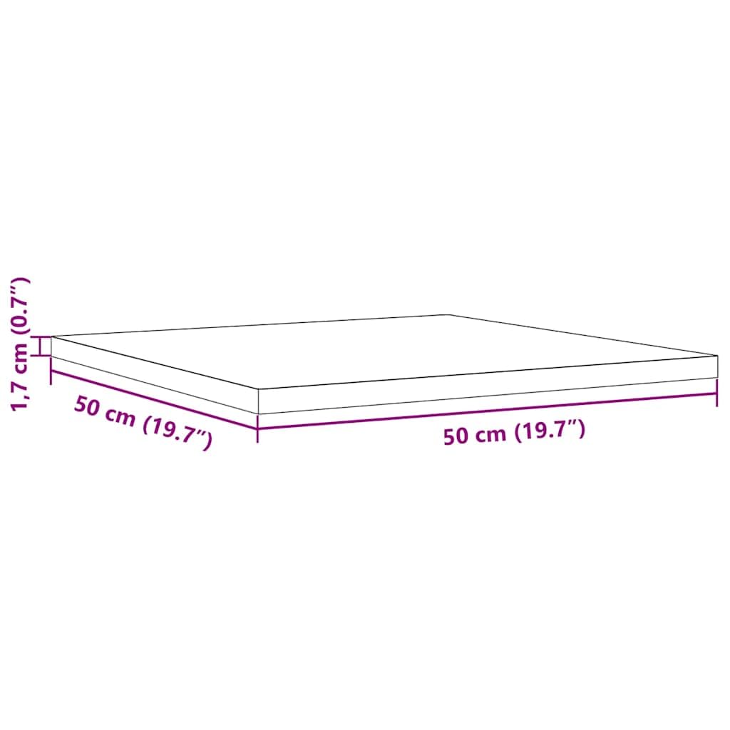 Dessus de table 50x50x1,7 cm carré bois de pin massif