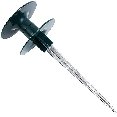 Twinkle Star 10 Inch Garden Hose Guide Spike, Rust Free Zink Sturdy Metal Stake, Heavy Duty Dark Green Spin Top, Keeps Garden Hose Out Of Flower Beds, For Plant Protection (6) #TOP1