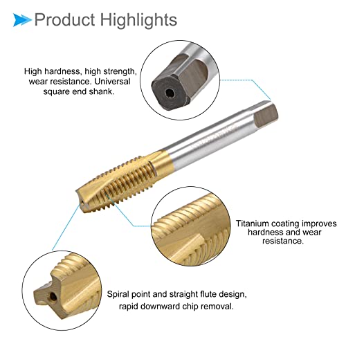 CoCud SpiralPunkte Gewindebohrer Metrisch M14 x 2 Gewinde Titan Beschichtet Hochleistungsstahl 6542 Schraube Fräsen Einfädeln Gewindebohrer - (Verwendung: für Abhören Bohrgerät) 1Stk