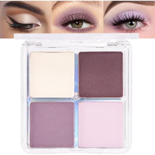 evpct Eyeshadow Quad Palette, Nude Pink Dark Mauve Plum Voilet La...