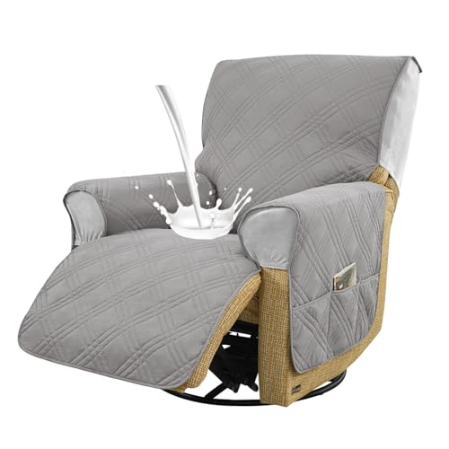 Housse fauteuil relax inclinable étanche gris clair lavable