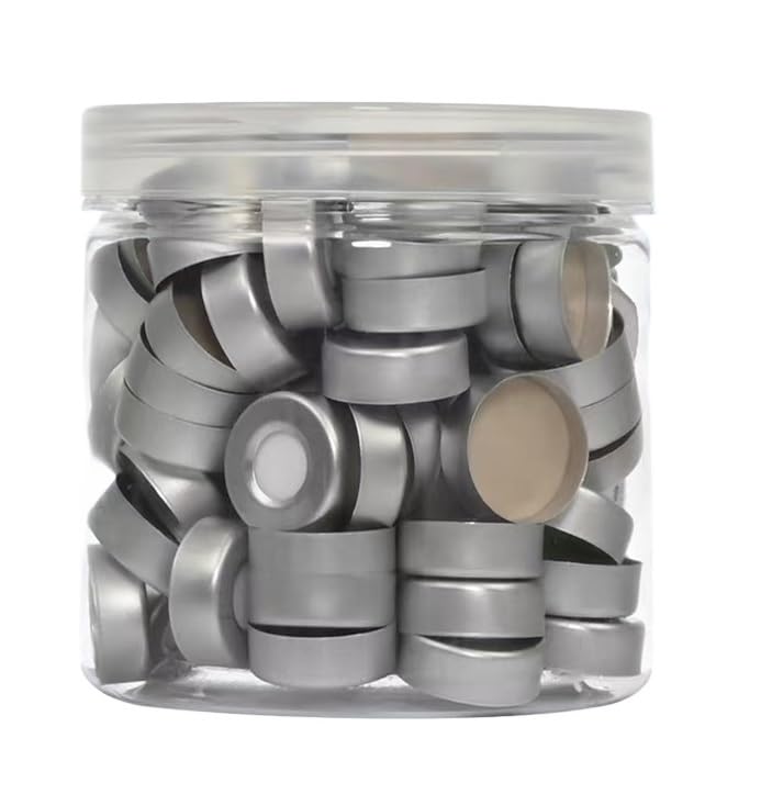 Hdspc Al Crmp Cap PTFE/Si Sep 20mm Aluminum Cap with Septa 3mm Thick for 10ml/ 20ml Jaw Chromatography Vial 100/pk(J-CS124)