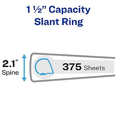 Avery Durable View 3 Ring Binder, 1-1/2 Inch Slant Rings, 4 Black Binders (05738)