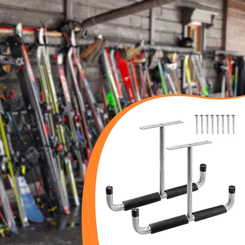 Support de rangement polyvalent en métal argenté pour garage