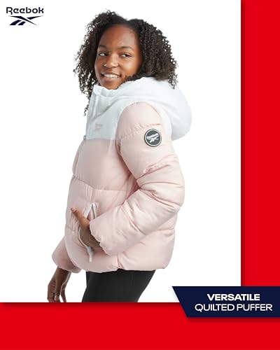 Reebok Girls Winter Jacket - Heavyweight Fleece Jacket Winter Coat Hooded Zip Up Girls Puffer Parka Outerwear with Pockets3