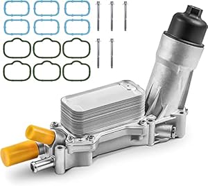 MOSTPLUS Aluminum Engine Oil Cooler With Filter Housing Adapter Assembly 926-876 5184294AE Compatible with 2011-2017 Chrysler Challenger Jeep Ram 1500