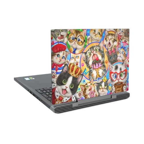 Skin vinyle anti-rayures pour Dell Inspiron 15 7000 P65F motif chats artistiques