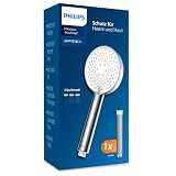 Philips Water Duschkopf mit Filter, entfernt effektiv Chlor und andere gro&szlig;e Partikel, drei Spr&uuml;hmodi, druckverst&auml;rkendes Design, 1 Monat Filterkapazit&auml;t, chrom