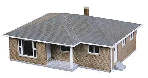 Walthers, Inc. Brick Ranch House Kit, 3-1/16 X 2-9/32 x 1-1/4" 7X 5.7 X 3.17cm by Walthers Cornerstone - Used condition - US$9.35