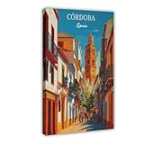 NLKQHTF Póster de Córdoba España en lienzo, decoración de dormitorio, paisaje, oficina, habitación, regalo, 20 x 30 cm