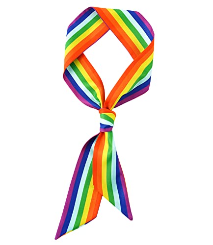 GERINLY Festival Skinny Scarf for Women Holidy Necktie Funny Long Narrow Neckerchief Headband