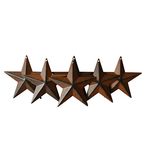 CVHOMEDECO. Country Rustique Antique Vintage Cadeaux Rusty/métal Noir Barn étoile Mural/de Porte Décor, 10,2 cm, Lot de 6 Cover