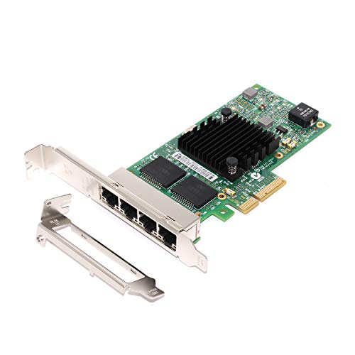 Padarsey Gigabit Network Card (NIC) - I350-T4 E1G44HT Compatible for 82580, PCI Express Network Adapter, 10/100/1000Mbps Quad RJ45 Ports, PCI-E 2.0 X4 for Server