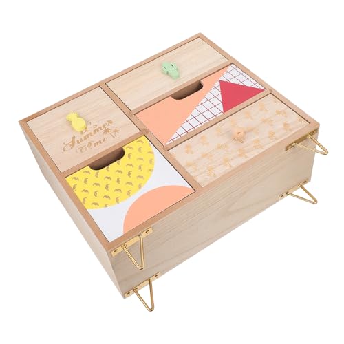 Boîte rangement bijoux STOBAZA en bois synthétique gain de place pour cosmétiques