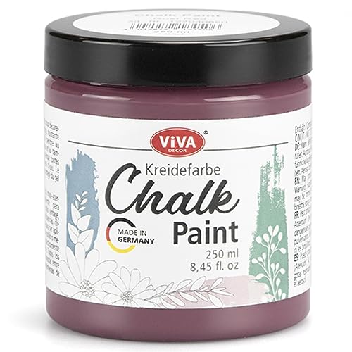 Viva Decor Peinture à la craie - Rouge rouille - 250 ml - Pour meubles, murs et décorations, finition mate, hautement pigmentée - Pour un look shabby chic et vintage pour bois et autres surfaces