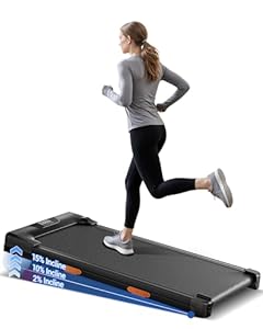 UMAY Walking Pad mit Steigung 15%, 10KM/H Laufband für Zuhause mit Steigung und Geräuscharmer Motor, Laufband Schreibtisch Max. Unterstützung 136KG