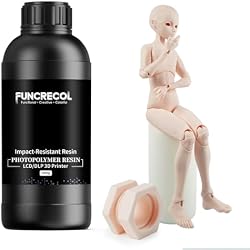 FUNCRECOL Tough 3D Printer Resin, Wear Resistant & Impact-Tough Resin for BJD Models & Articulated Figures, High Precision Soomth Matte Finish 3D Printing Liquid for LCD DLP MSLA Printers (Skin, 1KG)