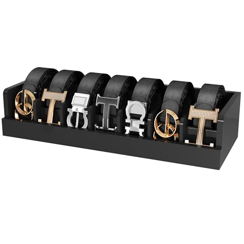 Dexgva Belt Organizer for Drawer - Bamboo Belt Storage Organizer