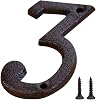Cast Iron House Numbers with Screws Metal Number House Numbers for House Door Street Mailbox (Door Number 3)