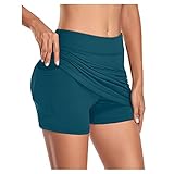 Exterior De La Falda: 92 % Poliéster, 8 % Elastano + Interior De Los Pantalones Cortos: 92 % Poliéster, 8 % Elastano. Transpirable Y Faldas Plumas Faldas De Rallas Hawaiana Mujer Faldas Largas Tejanas Faldas Rocieras Largas