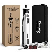 Diamondg Cordless Dog Nail Grinder with Quiet Sound & LED Tip for Large & Small Dogs, 4hrs. Runtime - Electric Dog Nail Trimmer, Heavy Duty Rotary Tool Alternative to Toenail Clippers & Filers