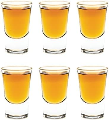 Vikko Vasos de chupito de 1 onza, juego de 6 vasos pequeños de licor y alcohol, vasos de barra de tequila duraderos para bebidas alcohólicas y