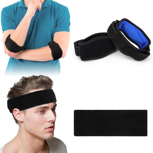 Coderas Epicondilitis, 2 piezas Codera Coderas Epicondilitis Diseñada para Tenistas y Golfistas, Coderas Ajustable y Antideslizante Aliviar el Dolor del Codo de Tenista