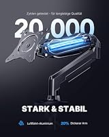 HUANUO Monitor Halterung für 13 bis 32 Zoll Bildschirme, Einzelner Monitorarm Ständer Hält 2~9 kg, Höhenverstellbare mit Neigungen, Schwenken, Dreht, VESA 75 & 100 mm – Ansicht 3