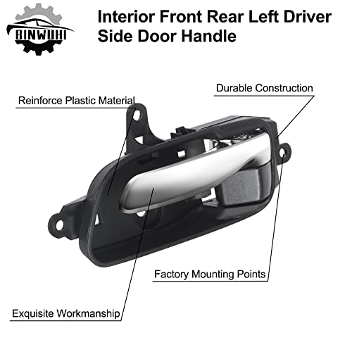 Binwuhi Front Rear Left Driver Side Interior Door Handle Compatible With Nissan Altima Pathfinder 2013-2017 Titan 2015 2017 Titan Xd 2016-2017 Murano 2015-2017 Replaces# 80671-3Ta0D 80671-3Ta0A #TOP3