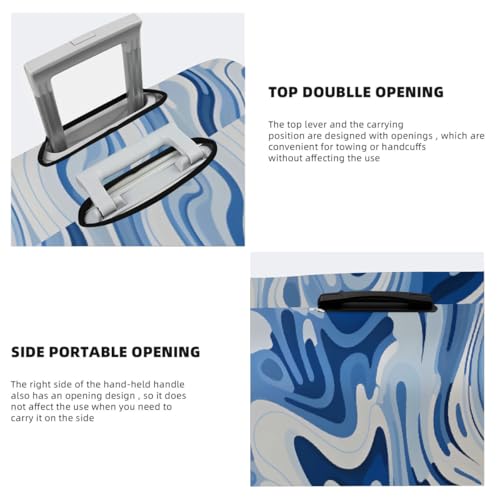 Blue Abstract Painting Stretchable Luggage Covers for Suitcase TSA Approved, Dust Proof and Scratch Resistant Travel Luggage Protector for Carry On (22-24 in)4