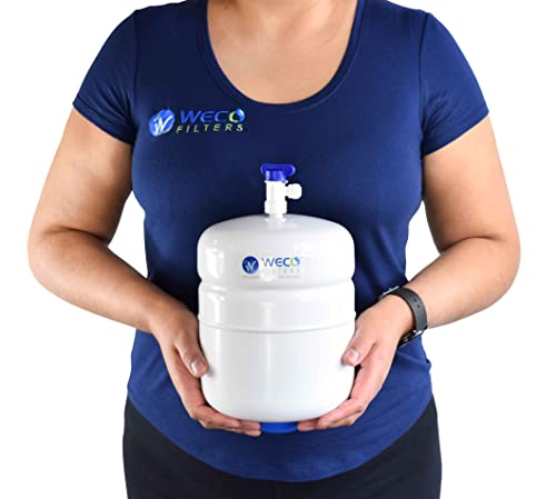 Image of Pressurized RO Water Storage Tank with Stainless Steel Connection and Ball Valve - 0.5 Gal Total Capacity & appx. 0.3 Gal Usable Capacity (ROT-1-W)