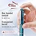 WRITECH Clictek Fountain Pen Set: Retractable Style Blue Ink Medium Nib Transparent Barrel, Includes 5 Ink Cartridges for Gift Set, Smooth Writing No Leaking