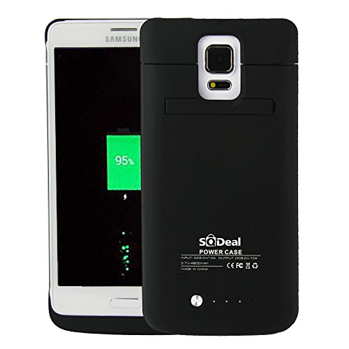 Note 4 Battery Case, SQdeal 4800mAh Emergency / Portable / Rechargeable External Power Pack Backup Battery Charger Case Back Cover Power Reserve Powerstation with Kickstand for Samsung Galaxy Note 4