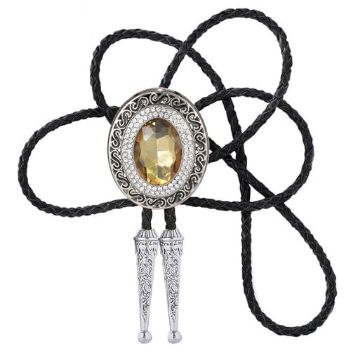 Image of Western Bolo Tie Cowboy Bolo Ties Rhinestone Necklace Bola Tie for Men Women