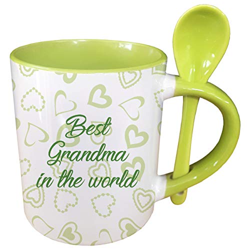 My Custom Style Tazza Verde+cucchiaino#Nonni-Best Grandma1#325ml