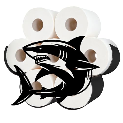 Shark Toilet Paper Holder Wall Mount/Stand for Extra 8 Rolls by WHIMSTITCH - Used condition - US$28.00