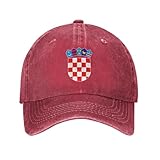 DLERFLOVR Trucker Baseballcap Kroatische Flagge Basecap Sport Patriotische Kultur Schirmmütze Basecap Unisex Baseballmütze Für Golf, Herren, Auf Reisen, Rot