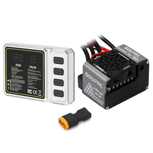 ESC 60A Brushless étanche GOUPRC pour camion et buggy RC 1/10 avec programmateur