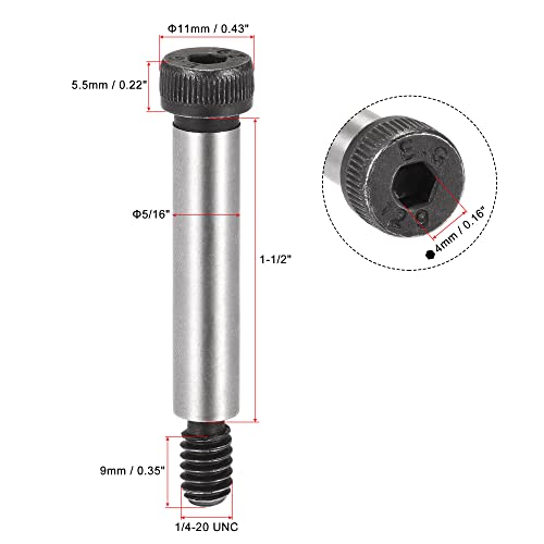 Uxcell A21082100UX0056 Alloy Steel Hexagon Socket Head Shoulder Screws Bolts thumb #1