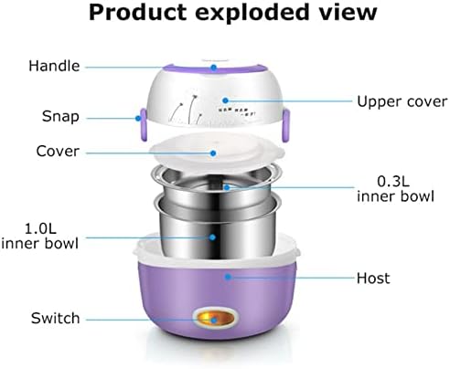 Mini Electric Rice Cooker Stainless Steel Inner Thermal Heating Lunch Box Portable Food Steamer Cooking Container
