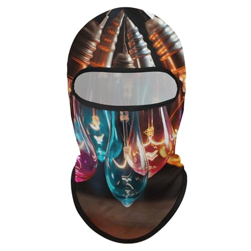 Máscara facial de balaclava con luces coloridas para hombre y mujer, protección solar, transpirable, cubre todo el rostro y cuello para senderismo, ciclismo, running y conducción miniatura 7