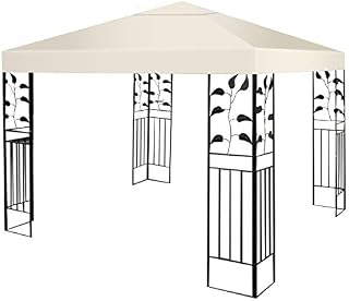 Tangkula 9.8' x 9.8' Canopy Cover Outdoor Patio Gazebo Replacement Top Cover Wedding