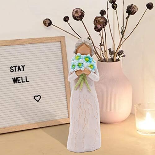 Forget Me Not Figurine Guardian Angel Figurine Wedding Gift Birthday Gift to Show Friendship, Love, Gratitude, Blessing Gift for Mother's Day, Sculpted Hand-Painted Figure