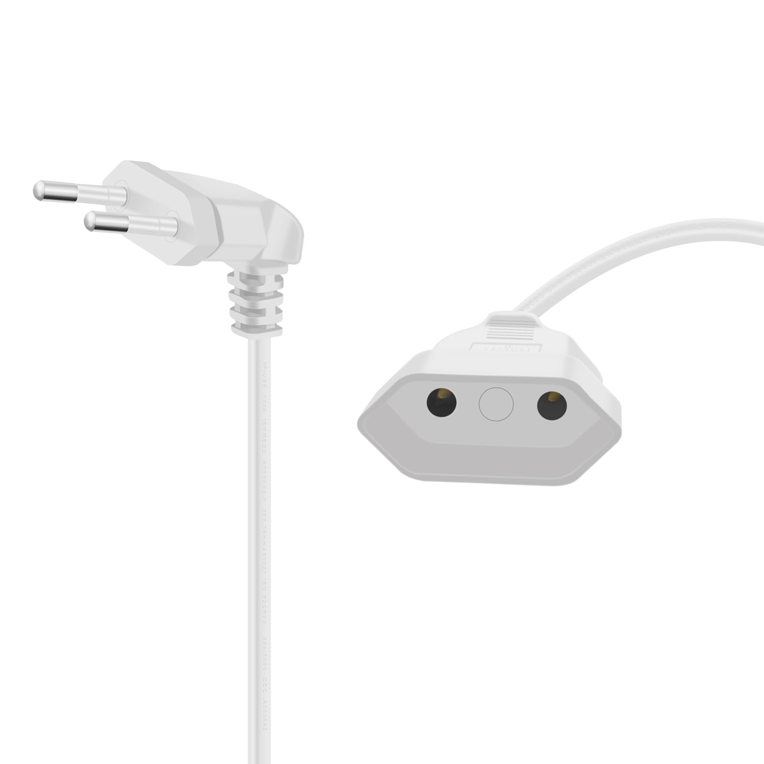 Rallonge d'alimentation Euro 2.5A 250V 625W Câble d'extension Blanc 0.3m
