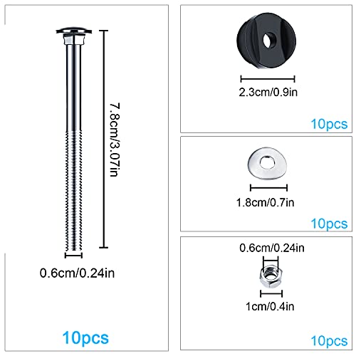 GIAK Lot de 10 Accessoires pour Trampoline pour Piquets de Trampolines Entretoises de Trampoline vis pour Fixation du Trampoline Convient pour Grand Trampoline et Petit Trampoline – Image 2