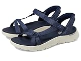 Skechers Sandalias Go Walk Flex para mujer, con iluminación manos libres, estilo pescador, marino, 9 Wide